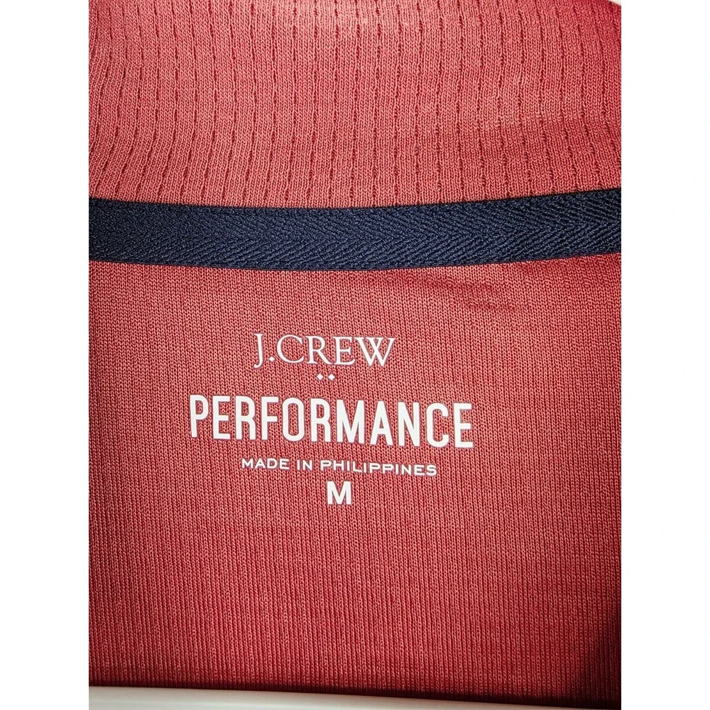 J Crew Performance‎ 1/4 Zip Shirt Men's Medium Red Long Sleeve Activewear Golf